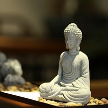 좌불상 부처님 모형 10.8cm 화분 원예장식 GS0600569A 돌부처 불교 석상 인테리어, 단품
