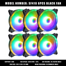 쿨러 PC 호환 컴퓨터 부품 SAMA RGB CPU 케이스 팬 게임 캐비닛 용 120mm Slicent 냉각 LED 액세서리 조용한 라디에이터, 6pcs FAN_Rainbow | Connect To