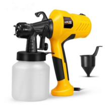 2.5mm 노즐 800ML 핸드 헬드 스프레이 건 페인트 분무기 220V 고전력 홈 흐름 제어 전기 페인트 스프레이 건 쉬운 스프레이, 협력사, 노랑, EU 플러그