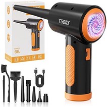 TGBOX 전자 압축 공기 먼지떨이 91000PRM 3단 강력한 무선 공기 먼지떨이 컴퓨터 키보드 PC 청소용 휴대용 공기 송풍기 오렌지 크리스마스 선물, Orange