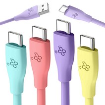 아이엔조이 마카롱 C타입 고속 충전 케이블 4개입, 2m, 혼합색, 4개