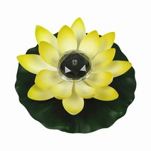 태양 전원 LED 풀 빛 꽃 인공 연꽃 모양 부동 분수 연못 정원 램프 Led 낚시 조명, YELLOW, CHINA