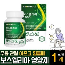 보스웰리아 추출분말 AKBA 우슬치커리 초록입홍합 무릎 관절 연골 영양보충제 효능 성분 먹는법, 60정  /  1개