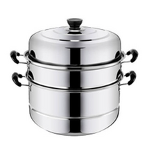 찜기 가정용 스테인레스 찜냄비 2-4단 26 28 32cm, T07-3겹두꺼운 찜냄비-32cm