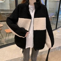 뽀글 부클 점퍼 집업 배색부클JP