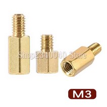 전산 볼트 너트 육각 스레드 M3 * L + 6mm 육각 황동 Standoff 스페이서 나사 기둥 PCB 컴퓨터 PC 마더 보, 01 M3_08 14mm  5pcs