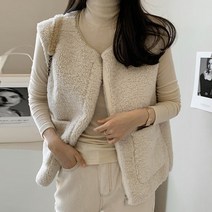 아이엠몽 여성 뽀글 포켓 조끼 양털 베스트 포키나