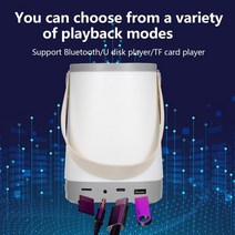 캠핑라디에이터 음악 스피커/라디오 모드 야외 캠핑 램프 블루투스 호환 다기능 다채로운 야간 조명, [01] Grey