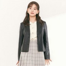 로엠 RMJKC12R19/크롭 레더 자켓