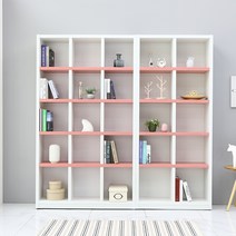 나산가구 대박 900 책장 5단, 핑크화이트