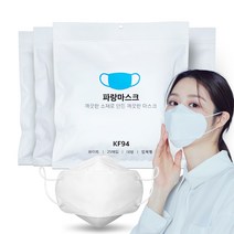 파랑마스크 입체형 마스크 대형 KF94, 25매입, 4개, 흰색