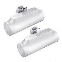 [무료배송]액티몬 휴대용 거치형 미니 도킹형 보조배터리 5000mAh 고속충전 Type-C 아이폰 8핀 2개 세트, 액티몬_8핀, 화이트(5000mAh), 액티몬_8핀_화이트(5000mAh)