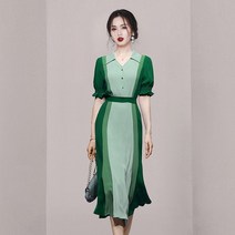 OL A라인 여름 롱 셔츠 원피스 정장 오피스룩 시크라인 하객룩 결혼식 돌잔치 예쁜 감성 러블리