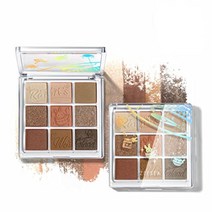 ZEESEA 쿼츠 아이섀도우 팔레트 9색 가을 웜톤 여름 뮤트 쿨톤 컬러, 1개, J11 카라멜밤