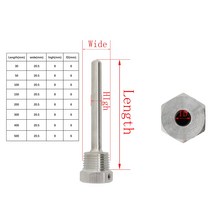 1/2 인치 용접없는 써모웰 스테인레스 스틸 304 온도 센서 프로브 30-500mm 열전대 홈브류, 06 300mm