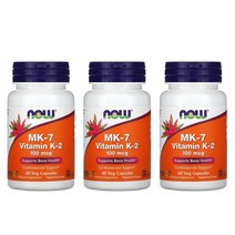 나우푸드 MK-7 비타민 K-2 100mcg 식물성 캡슐 60정, 60개, 3팩