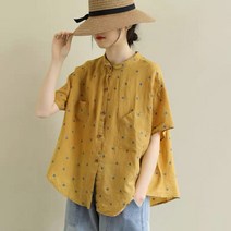 아이엠몽 여성 레트로 도트 패턴 블라우스 레털