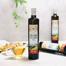유기농 현미유 750ml 압착 미강유 쌀 눈 겨 감마오레자놀 오일 오일명가 최고품질 미국 NON-GMO 코셔인증 높은발열점 고온요리 튀김 구이 셀러드 드레싱 소스 마리네이드 오메가, 1개
