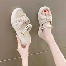 JUSTFORU 여성 스트랩 투웨이 슬리퍼 통굽 샌들 1446G
