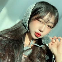 스타일자키 니트 뜨개 방울 수면사 귀도리