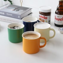 쿠치니 예쁜 카페 머그컵 4P 세트, 그린1P+오렌지1P+크림1P+블루1P