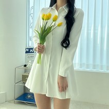투디 실키 새틴 플레어 셔츠 미니원피스 3color