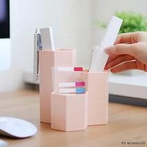 사무실 책상꾸미기 필기구 개인용품 정리함 오거나이저 데스크 서재 회사 수납함 꽂이, 블루