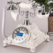 앤틱 클래식 레트로 돌리는 회전 다이얼 유선 전화기, 실버
