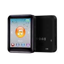 MP3 음악 플레이어 외부 재생 워크맨 MP4 컴팩트 휴대용 미니 스크린 P4 삽입 가능 카드 녹음 다기능, Black Plastic button_16GB