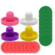 미니게임 에어하키 퍽세트 96mm, 96mm어택커4개+플리스8개+64mm퍽8개, 핑크/화이트/퍼플/옐로우