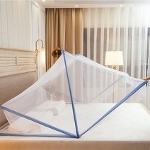원터치 침대 접이식 모기장 텐트 폴딩 모기 덮장 패밀리 싱글 퀸, L_블루