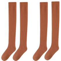 로한스 여성 무지 컬러 도톰 하이웜 니삭스 4P