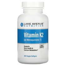 Lake Avenue Nutrition 비타민 K2(메나퀴논-7) 50mcg 식물성 소프트젤 360정, 1.5L, 1병