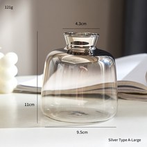 북유럽 감성 화분 식물 스타일 점진적 변화 테라리움 유리 용기 꽃병 배열 꽃병 홈 골드, 은색 높이 11cm