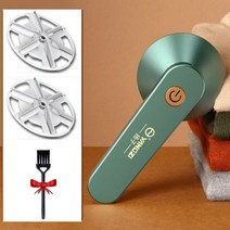 보풀제거기 의류용 린트 리무버 휴대용 스웨터 코트 펠렛 헤어 볼 트리머 충전식 보풀 제거기 전기 면도기, [04] Green 2PCS head