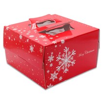 크리스마스 케이크상자 50개 2호 레드 쉬폰케이크박스, 크리스마스 쉬폰 케이스박스 2호 50개