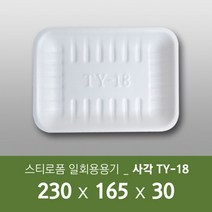 태양산업사 일회용 포장용기 일회용접시 사각접시 일회용기 TY-18 1박스 100개, 1box, 100개입