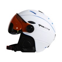 스노우 보드 스키 헬멧 MOON Professional Half-covered Ski Helmet 일체형 스포츠 남자 여자 눈 고글 포함, 엘58-61cm, 협력사, 하얀