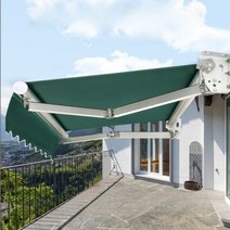 테라스 어닝 야외 천막 카페 상가 입구 햇빛가리개 접이식 캐노피 차양막 3m x 2m, 6. 3m x 2m