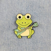 BC067 기타 치는 개구리 가방 동물 배지 뱃지 브로치 빼찌 뺏지