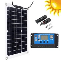 태양열 발전기 인버터 태양 전지 패널 스타터 세트 RV 선박용 40A PWM 충전 컨트롤러 300W, 01 블랙, 1개