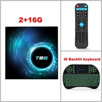 셋탑박스 셋톱박스 UHD OTT안드로이드 10 TV 박스 T95 4GB RAM 32GB 쿼드 코어 Allwinner H616 1080P H265, 07 2G 16G i8_02 Eu 플러그
