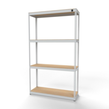 울트라랙 가로120x깊이40x높이210cm 4단 무볼트앵글 조립식앵글 선반 베란다선반 철제선반 가구, 백색