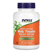 나우푸드 스트렝스 밀크시슬 추출물 실리마린 이중강도 300mg 200캡슐 아티초크 민들레뿌리 비건
