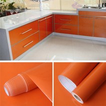 벽지 포인트벽지 실크벽지 diy 장식 필름 pvc 펄 화이트 자체 접착 벽 종이, 40cmx10m, 오렌지