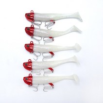 지그 쉐드웜 루어 소프트베이프 농어 광어 낚시, 버건디레드+야광펄