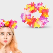 하와이 훌라 댄스소품 화관 머리띠 파티용품 셀프 신혼여행 예능 꽃
