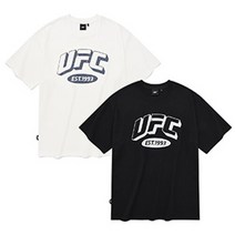 (최초출시가59000원)UFC 아치 로고 릴렉스핏 반팔 티셔츠 화이트 U2SSU2336WH