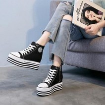 여성 10cm 키높이 캐주얼 스니커즈 캔버스화