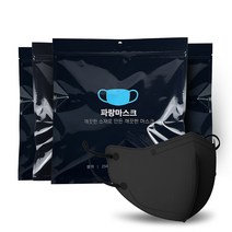 파랑마스크 새부리형 마스크 중형 KF94, 25개입, 4개, 블랙